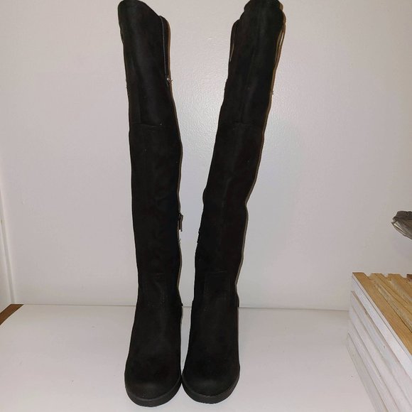 SO Zandra Tall Faux Suede Boots, Size 7.5 - Picture 2 of 5